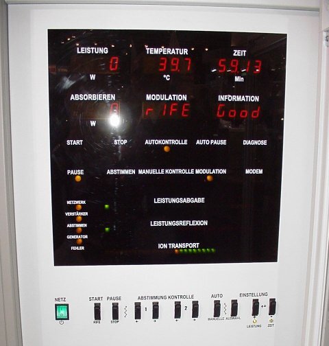 Control panel of EHY 2000