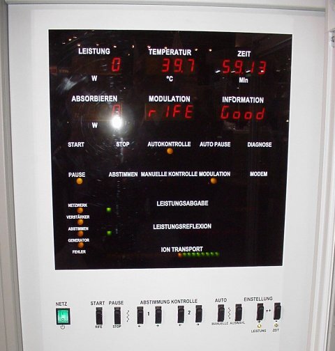 Control panel of EHY 2000
